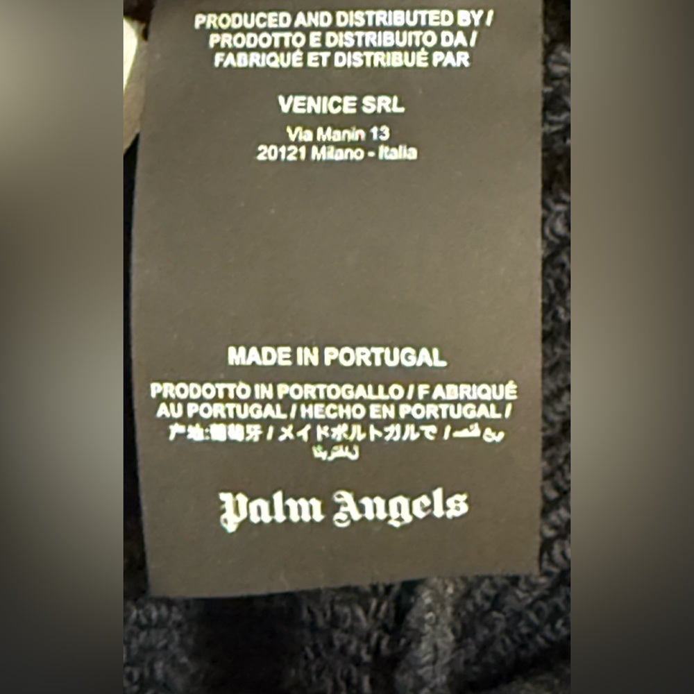 PALM ANGELS GOTHIC LOGO SWEATPANTS IN BLACK WITH BLUE HUE MULTICOLOR PRINT - Picture 7 of 8